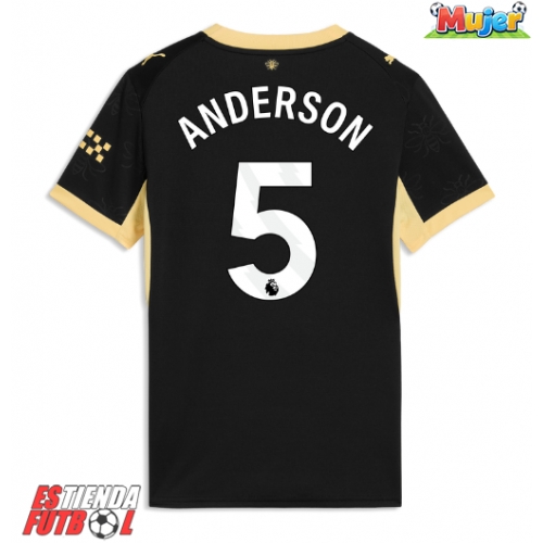 Manchester City Elliot Anderson #5 Segunda Equipación Mujer 2026-27 Manga Corta